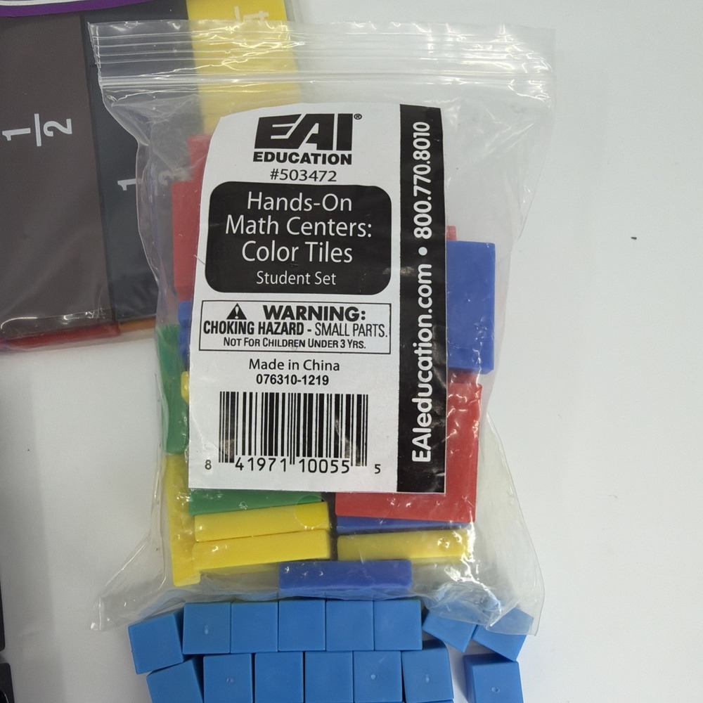 Base Ten Blocks Class Set Cubes, Rods, Flats, Fractions Tiles, Math Bundle - Picture 3 of 6